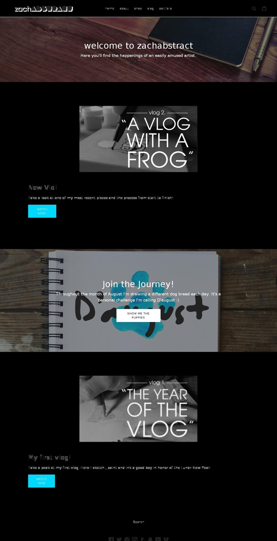 zachabstract.com — Shopify storefront screenshot
