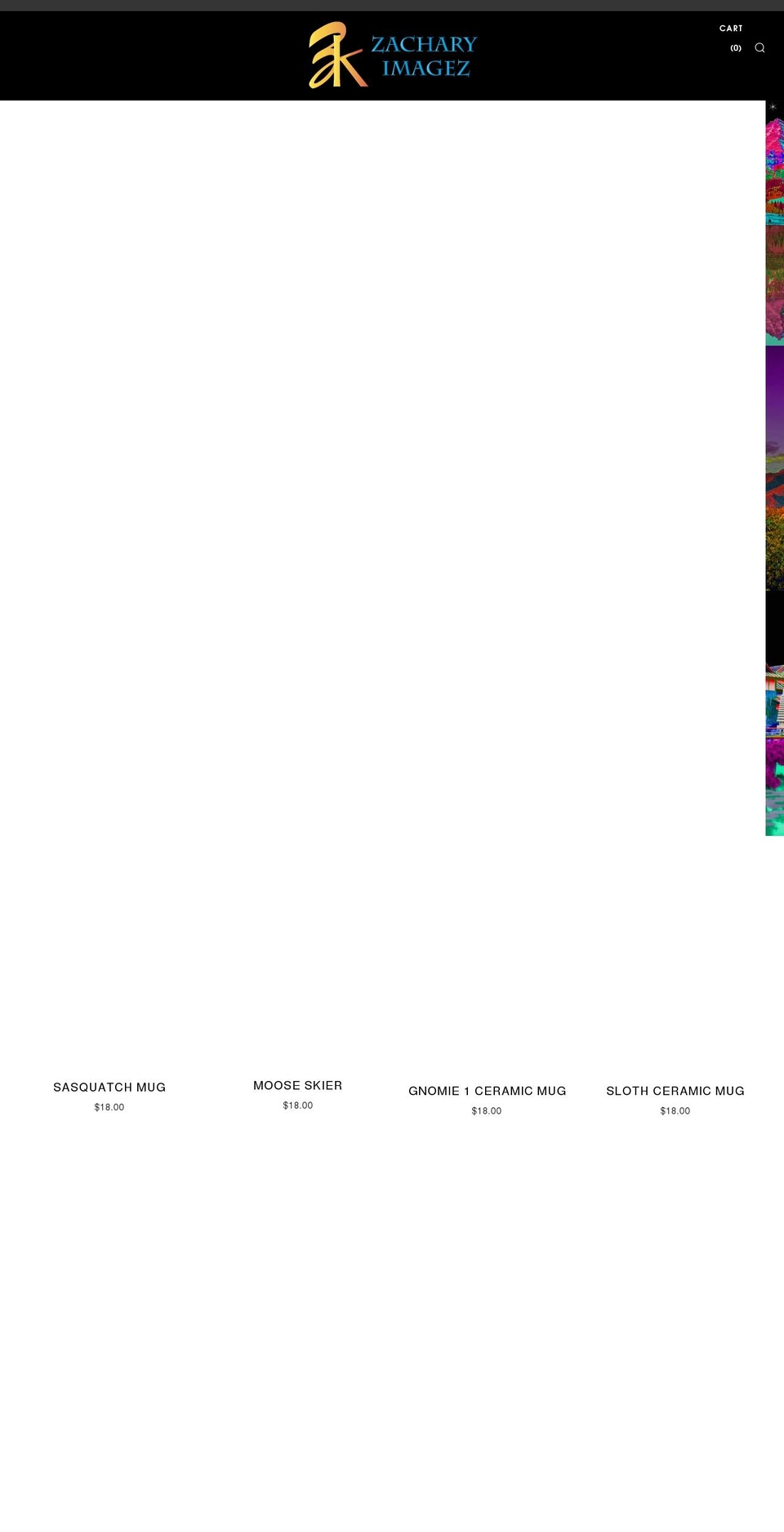 zacharyimagez.com shopify website screenshot
