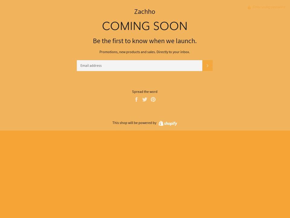 zachhoonline.com — Shopify storefront screenshot