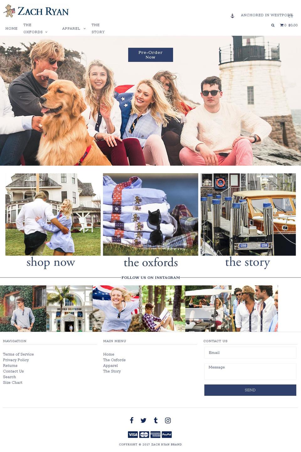zachryan.com shopify website screenshot