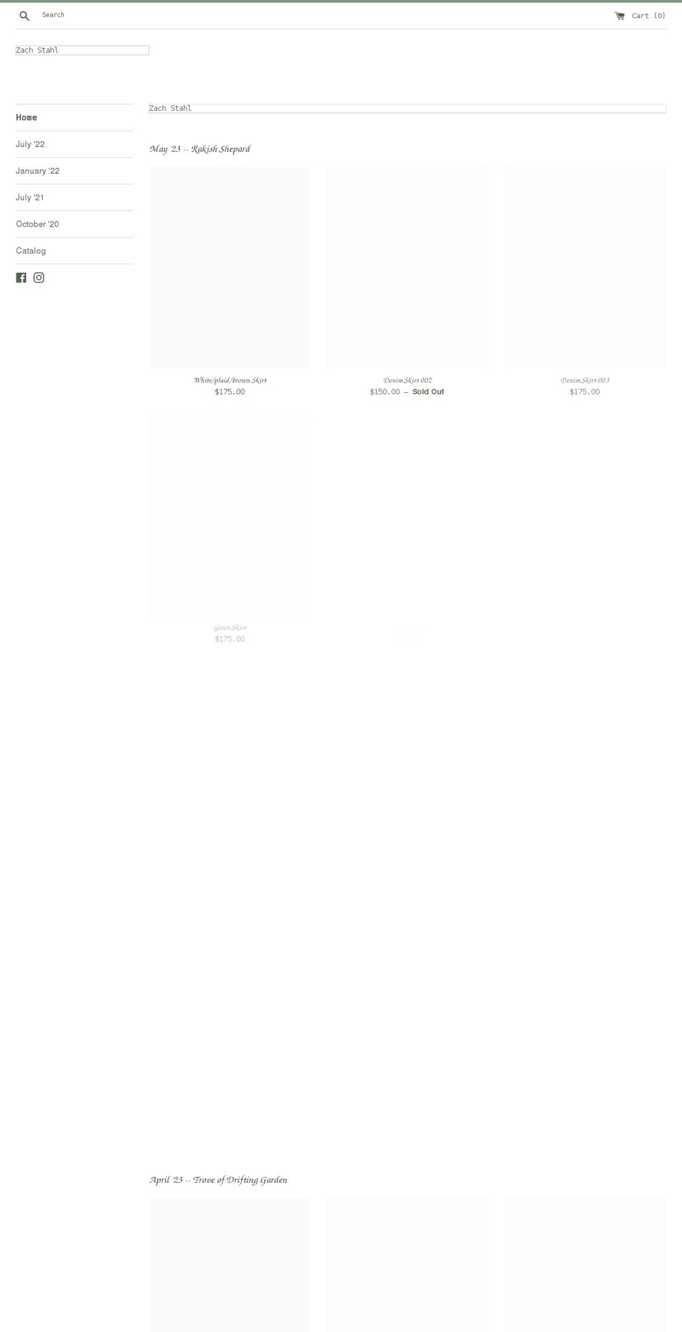 zachstahl.com shopify website screenshot