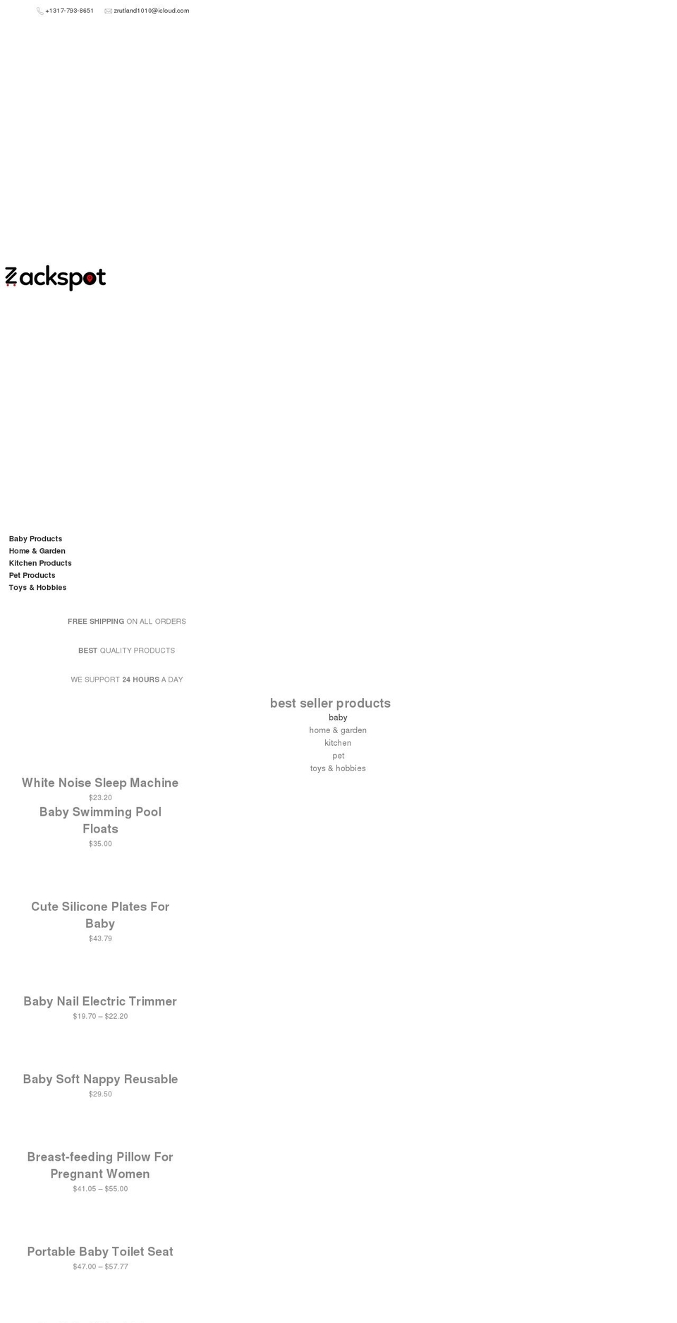 zackspot.com shopify website screenshot