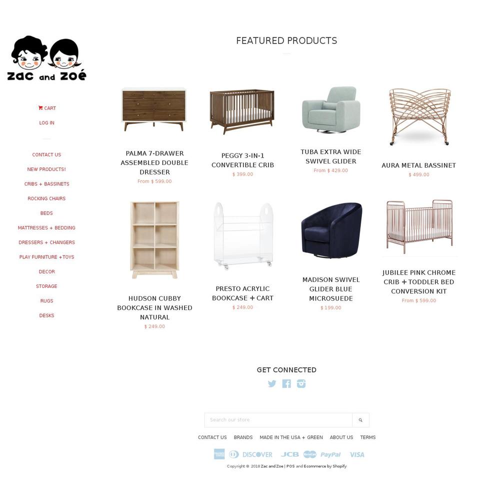 zacnzoe.com — Shopify storefront screenshot
