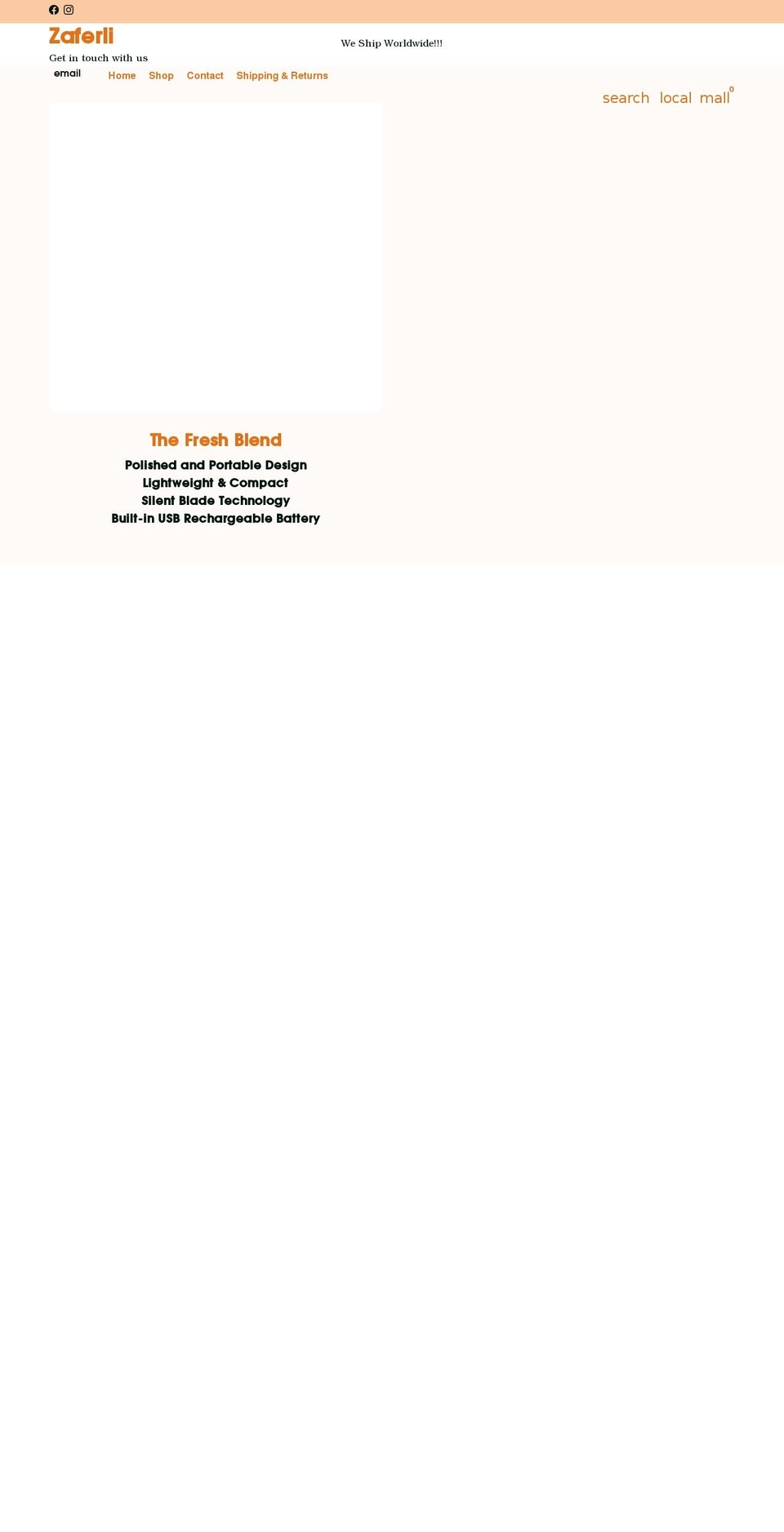 zaferli.com shopify website screenshot