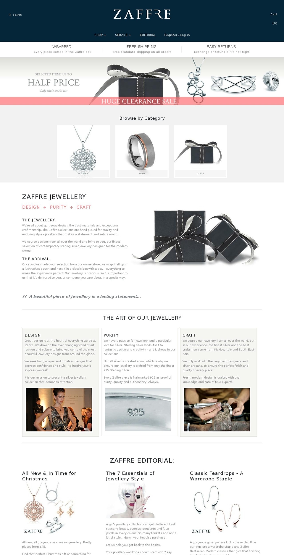 zaffre.com.au shopify website screenshot