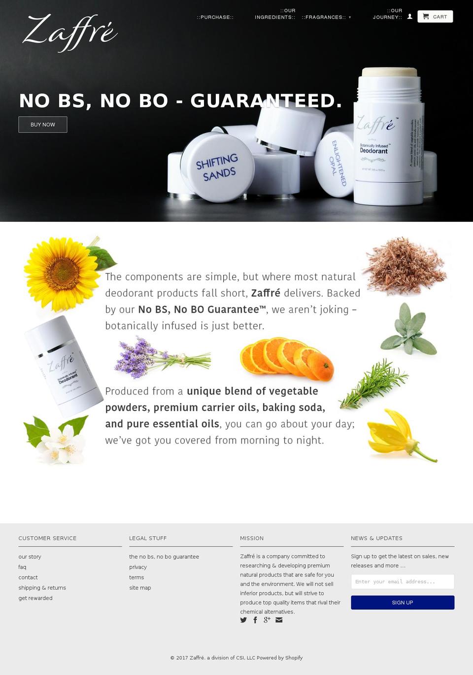 zaffreproducts.com shopify website screenshot