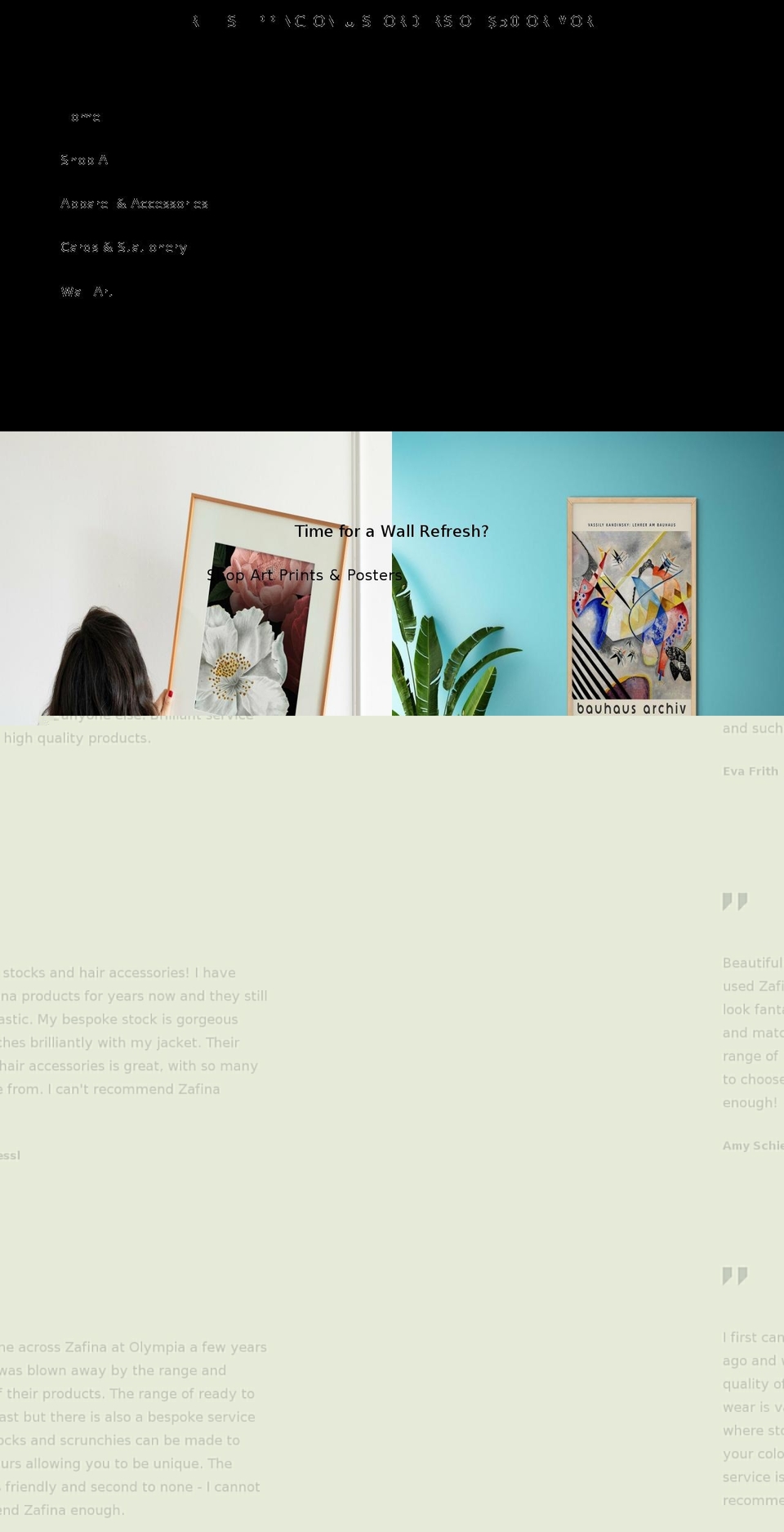 zafinauk.com shopify website screenshot