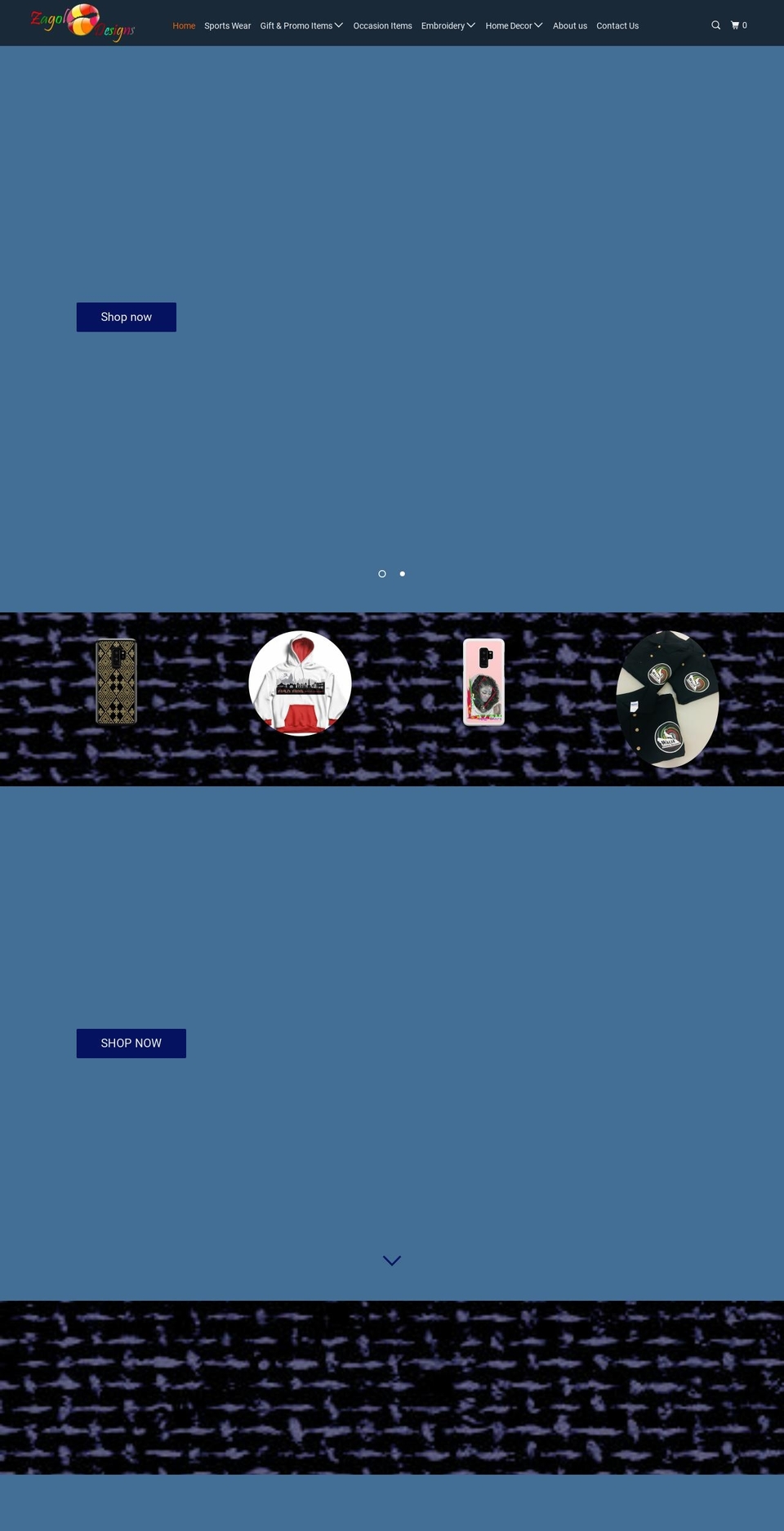 zagoldesigns.com shopify website screenshot