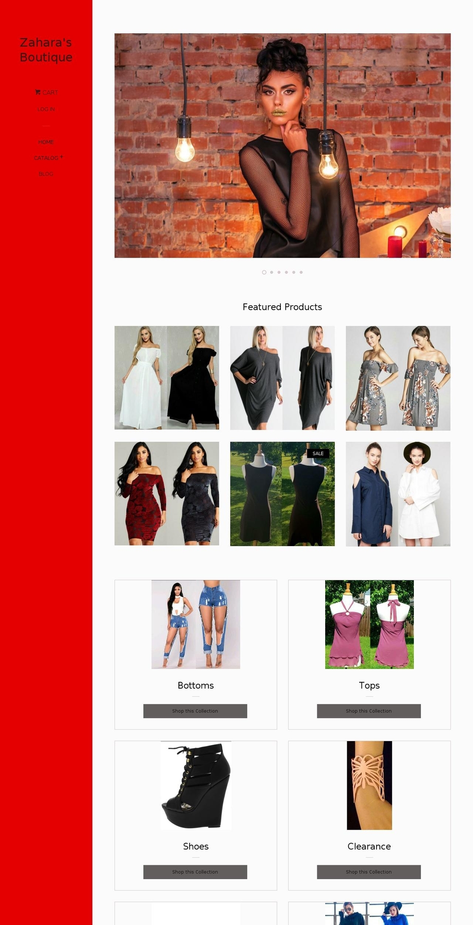 zaharasboutique.bargains shopify website screenshot