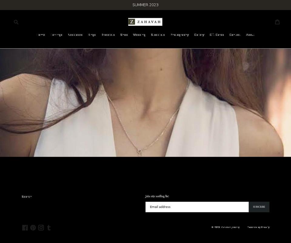 zahavah.com shopify website screenshot