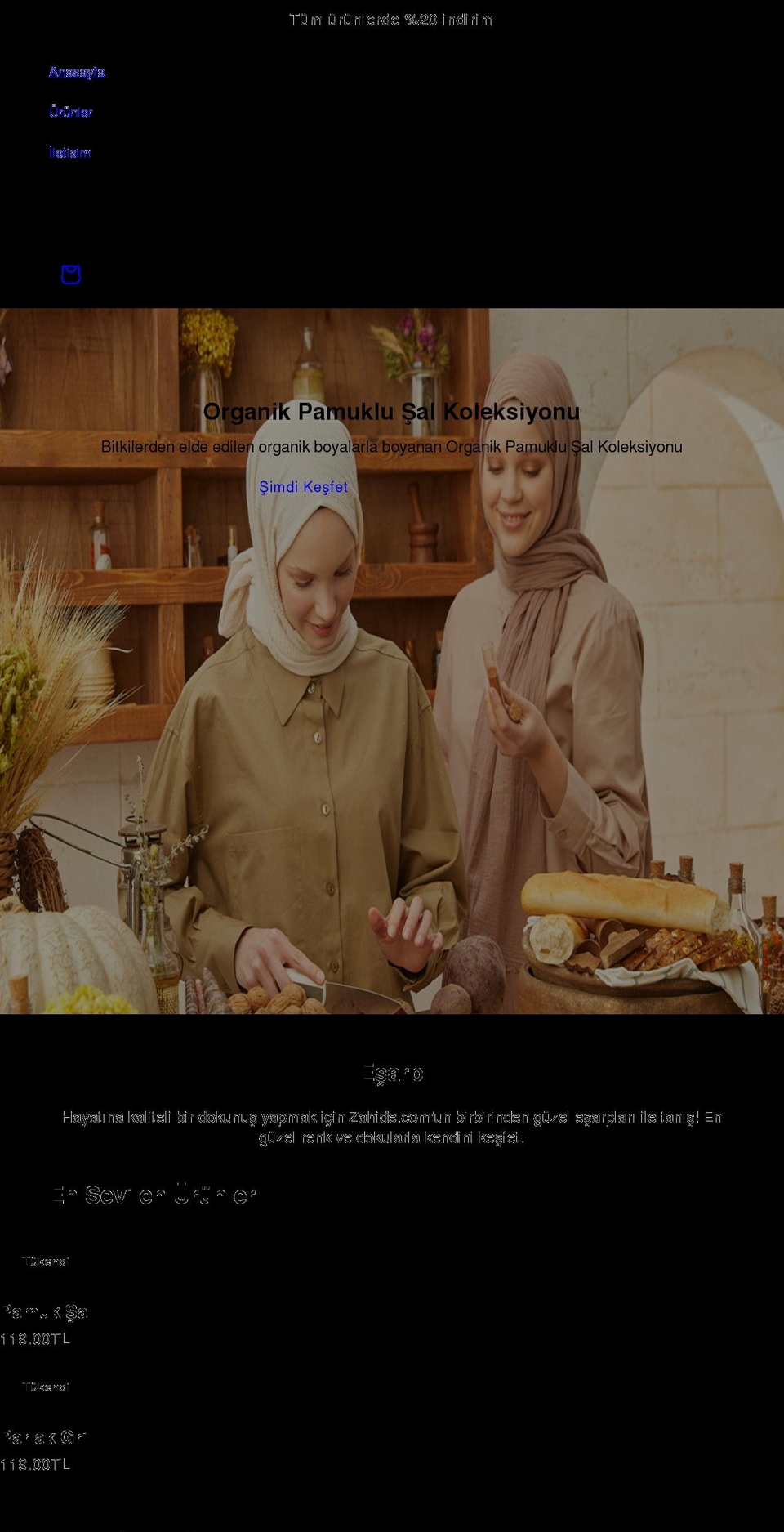 zahide.com shopify website screenshot