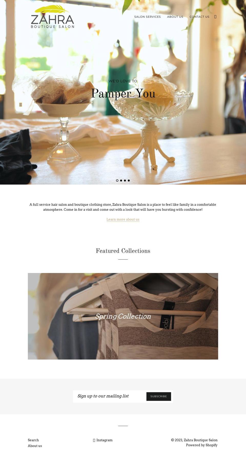 zahra-boutique.myshopify.com shopify website screenshot