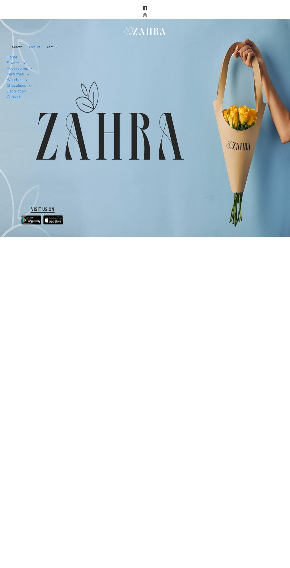 zahraflowers.com shopify website screenshot