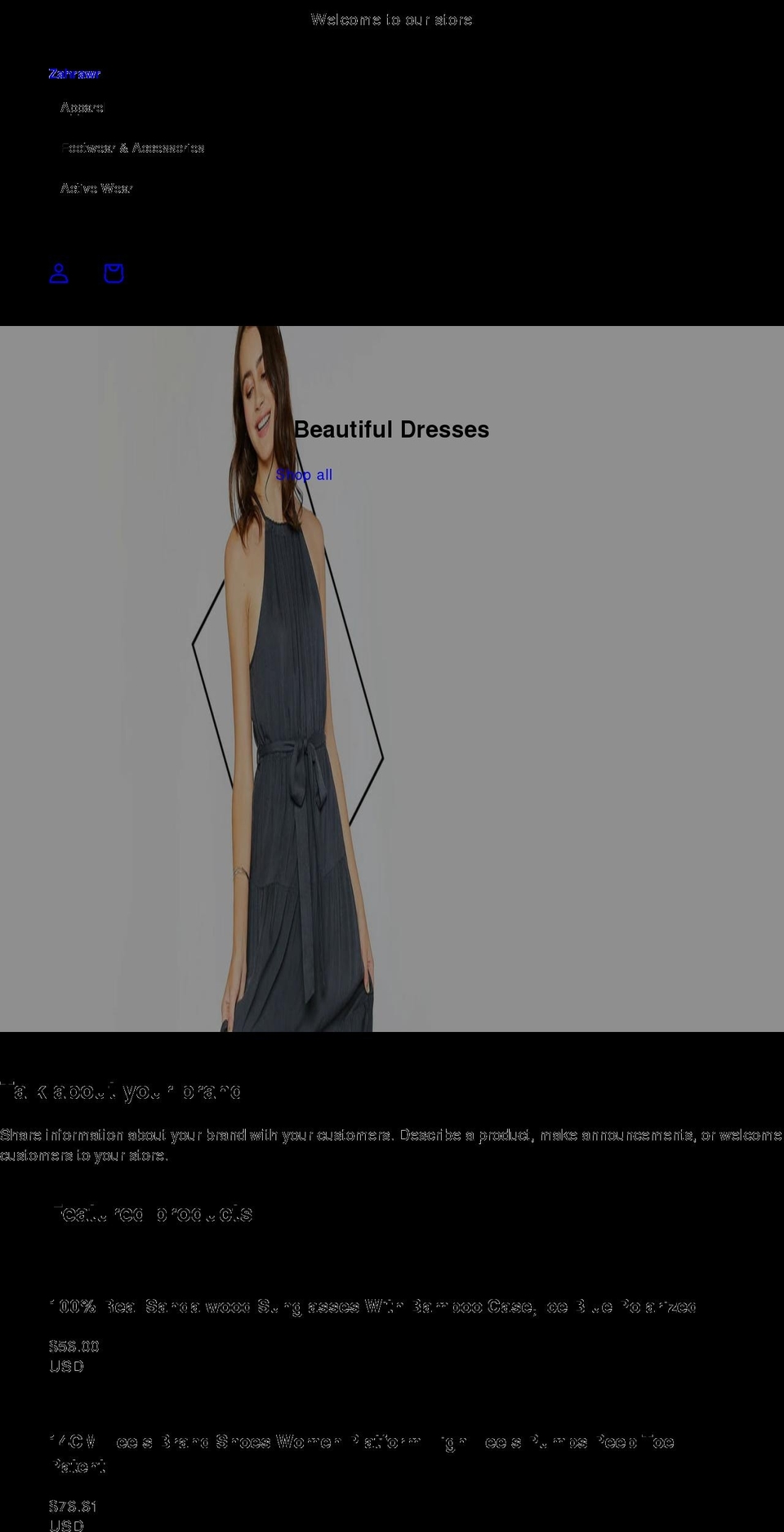 zahrawr.com shopify website screenshot