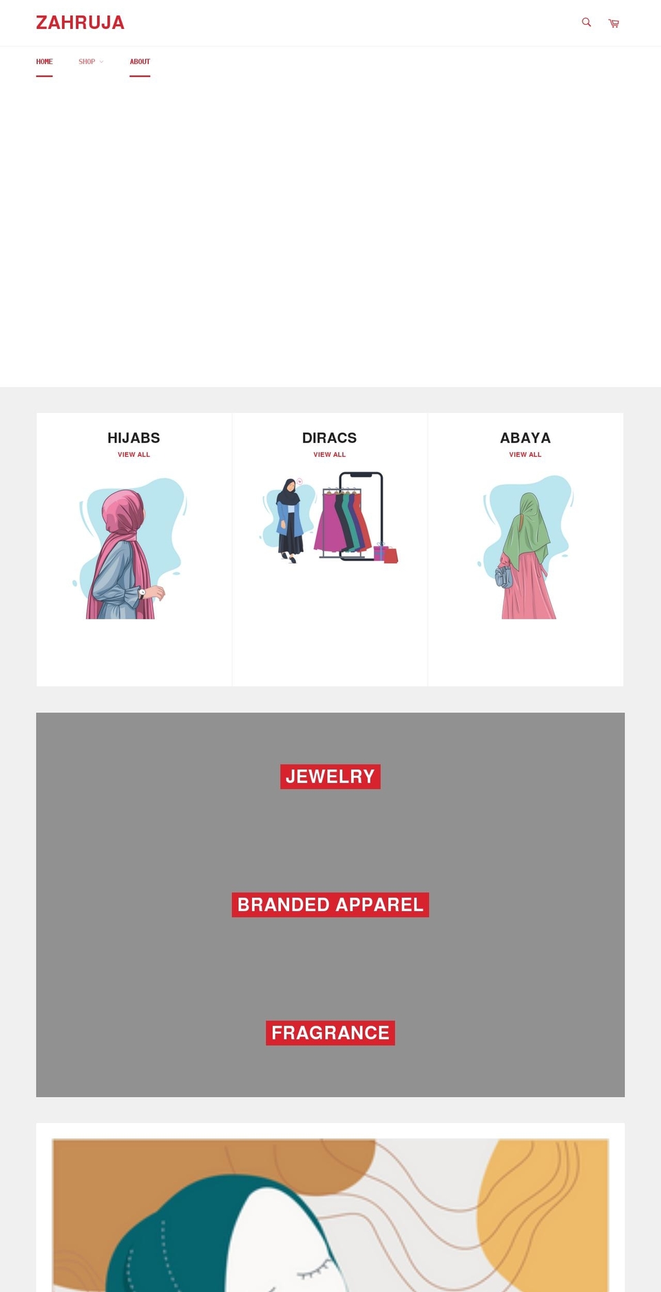 zahruja.com shopify website screenshot
