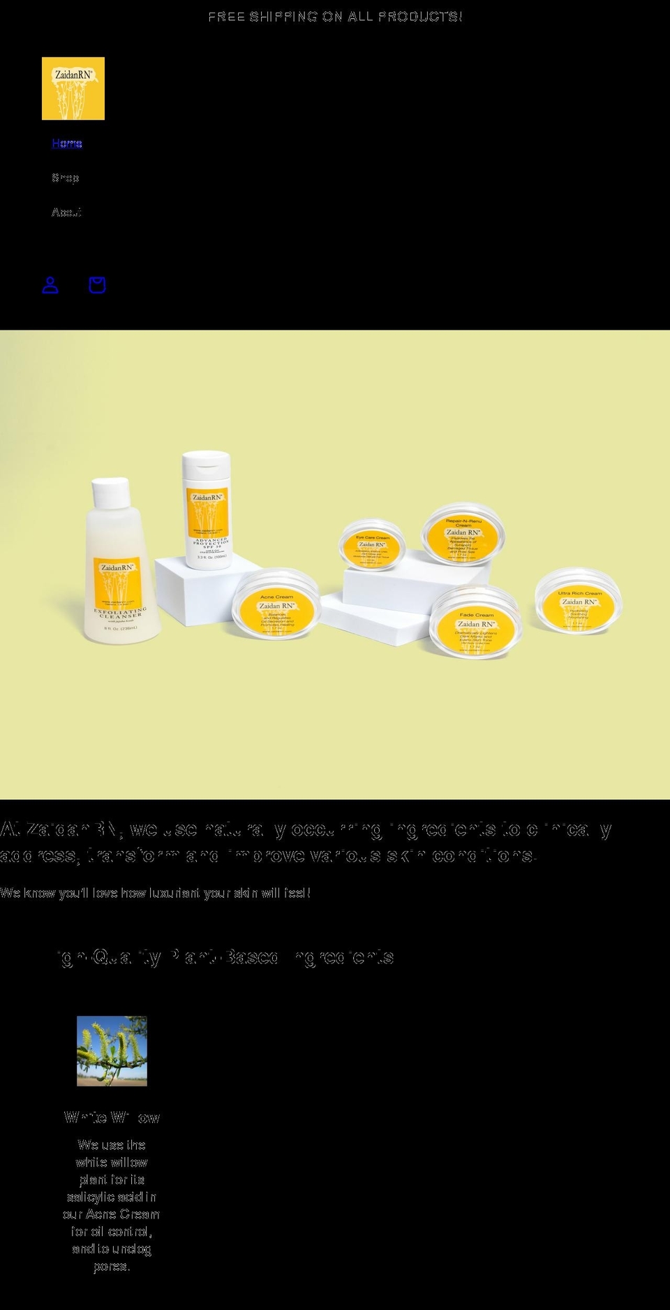 zaidanrn.com shopify website screenshot