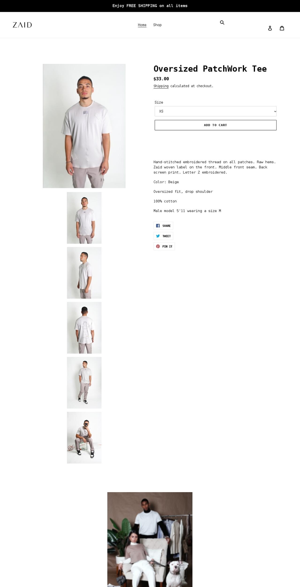 zaidofficial.com shopify website screenshot