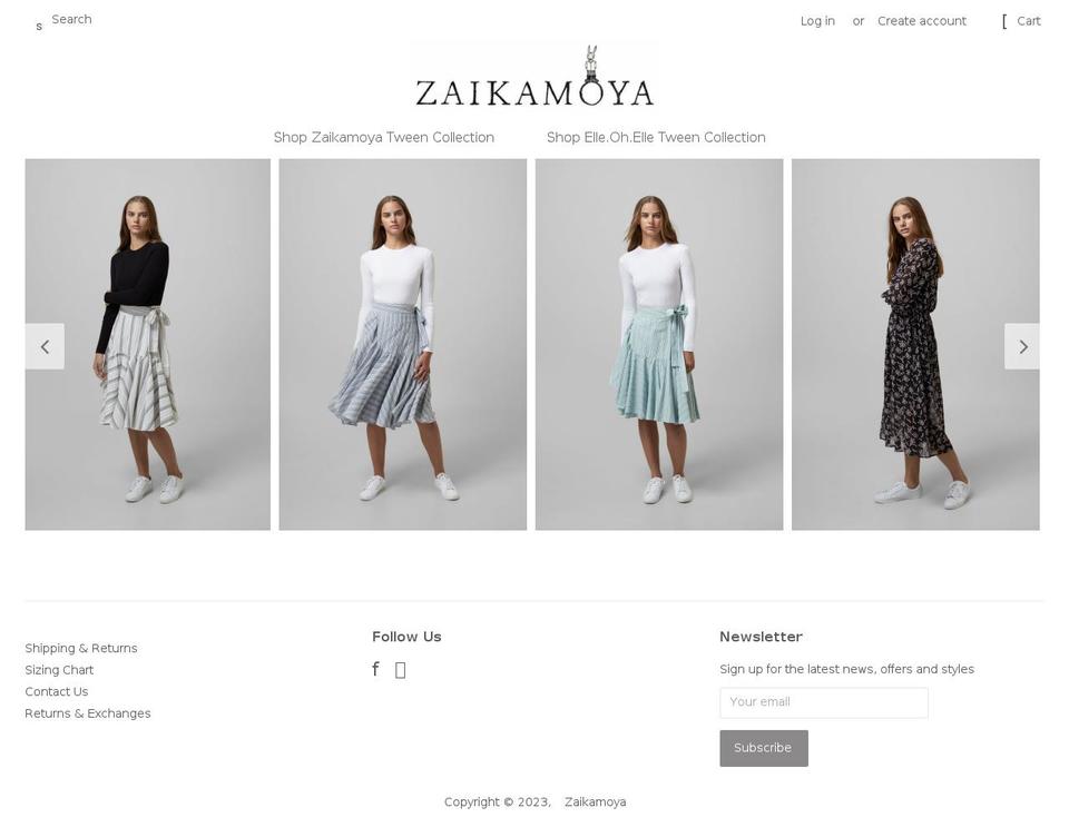 zaikamoya.com shopify website screenshot