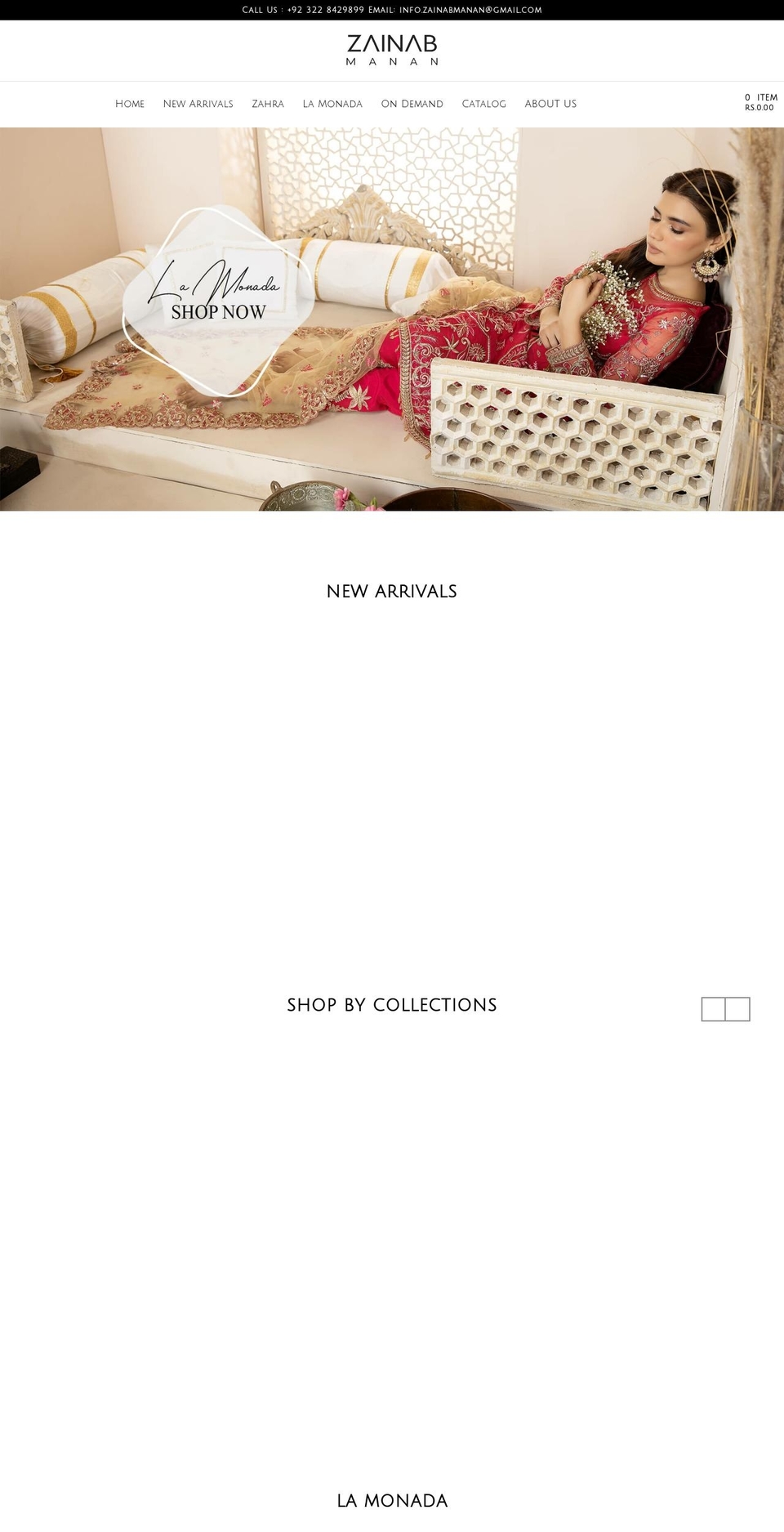 zainabmanan.com shopify website screenshot