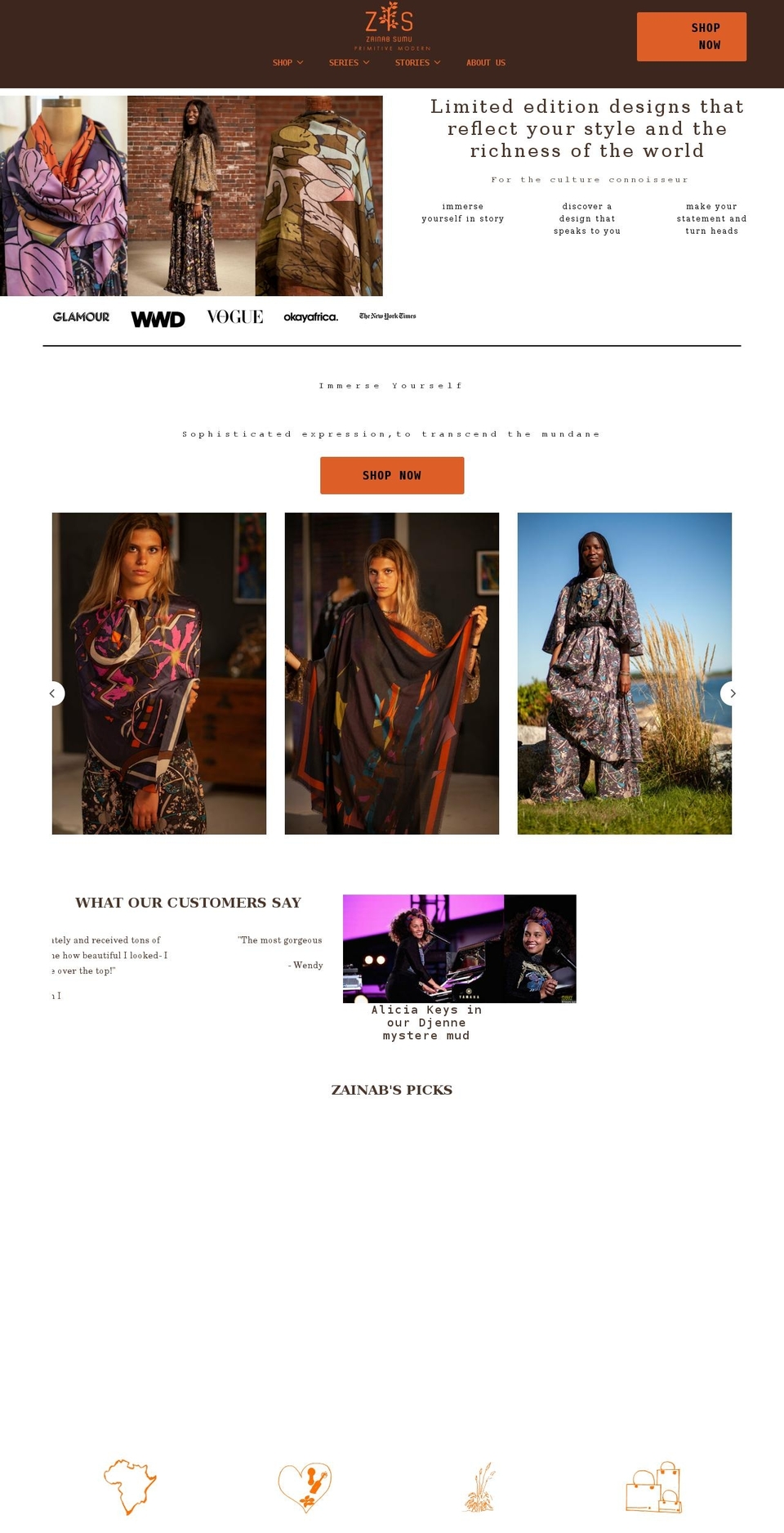 zainabsumu.com shopify website screenshot