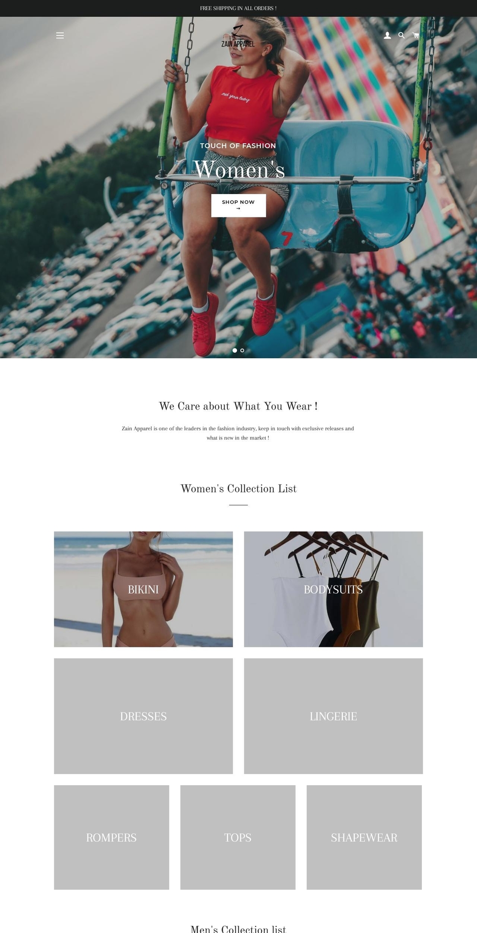 zainapparel.com — Shopify storefront screenshot