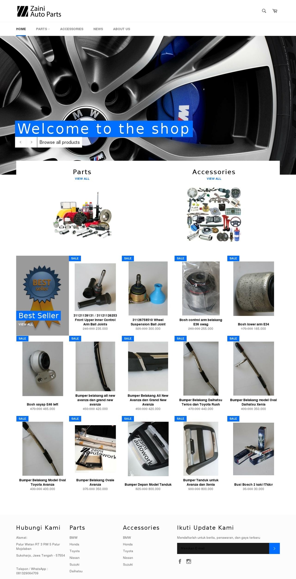 zainiauto.parts shopify website screenshot