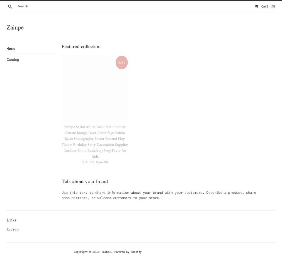 zainpe.com shopify website screenshot