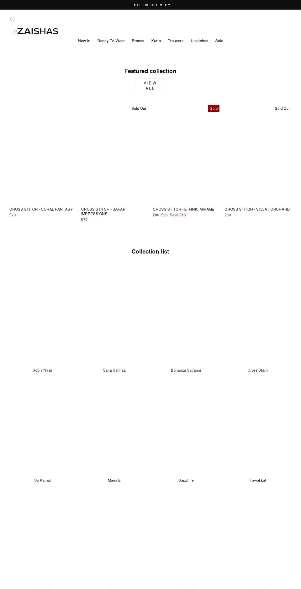 zaishas.com shopify website screenshot