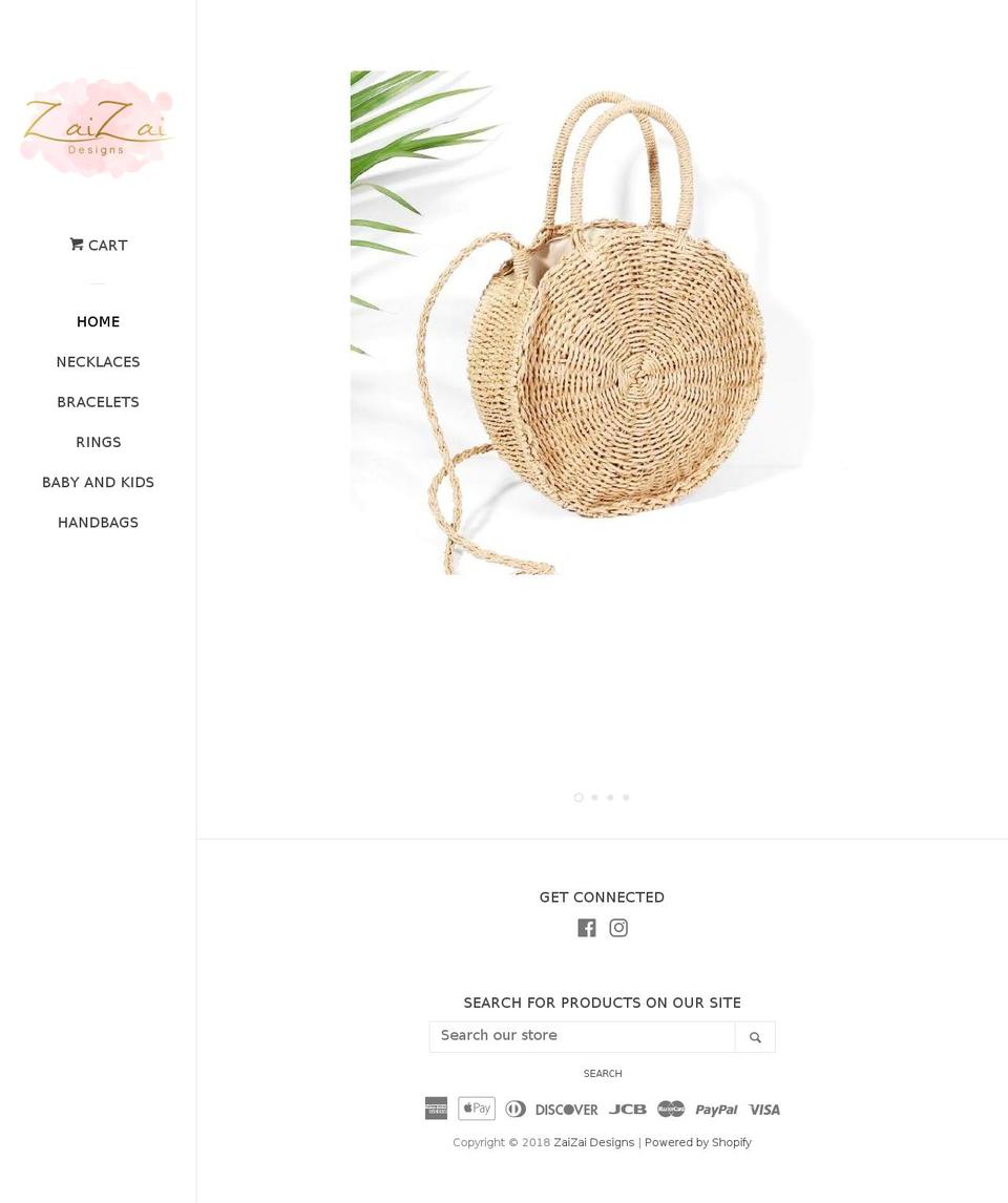 zaizaidesigns.com — Shopify storefront screenshot