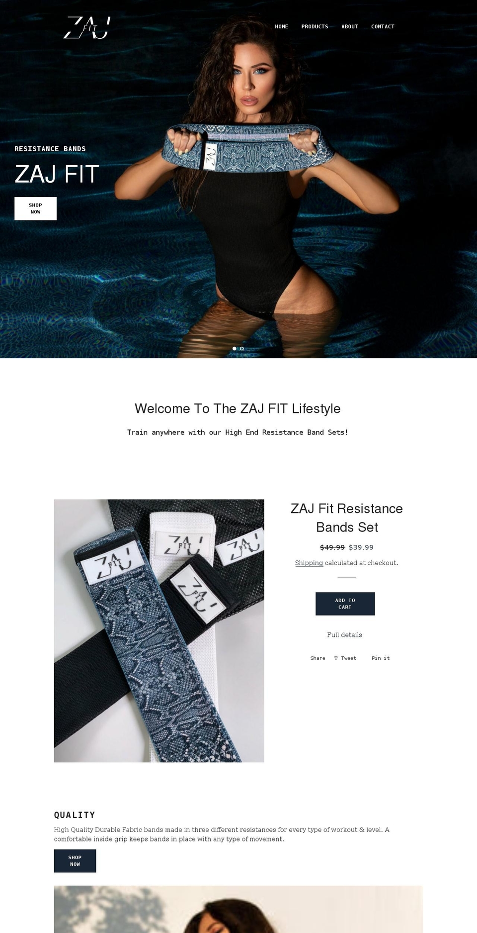 zajfit.com shopify website screenshot