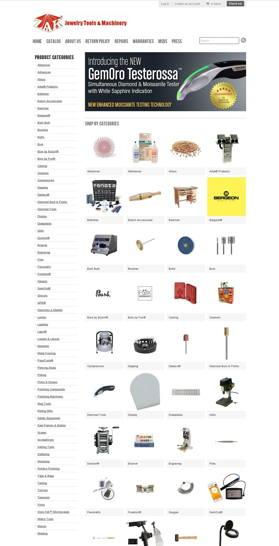 zakjewelrytools.com shopify website screenshot