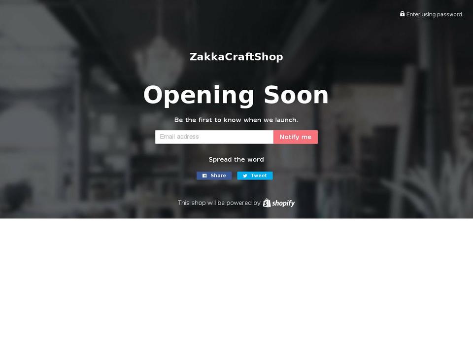 zakkacraftshop.com — Shopify storefront screenshot