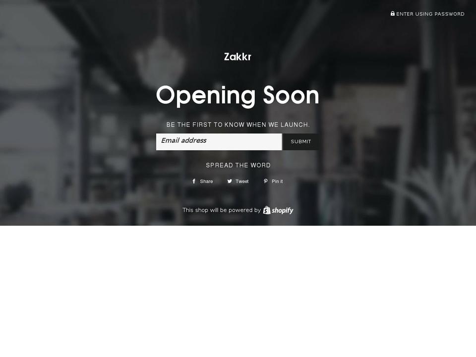 zakkr.com shopify website screenshot