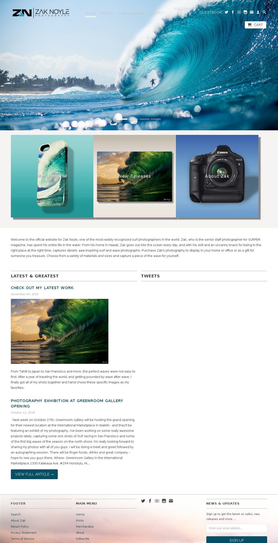 zaknoyle.com shopify website screenshot