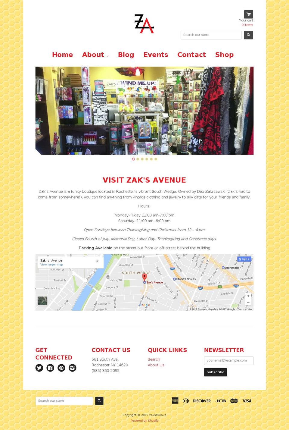 zaksavenue.com shopify website screenshot
