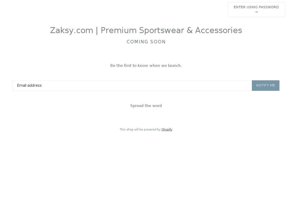 zaksy.com shopify website screenshot