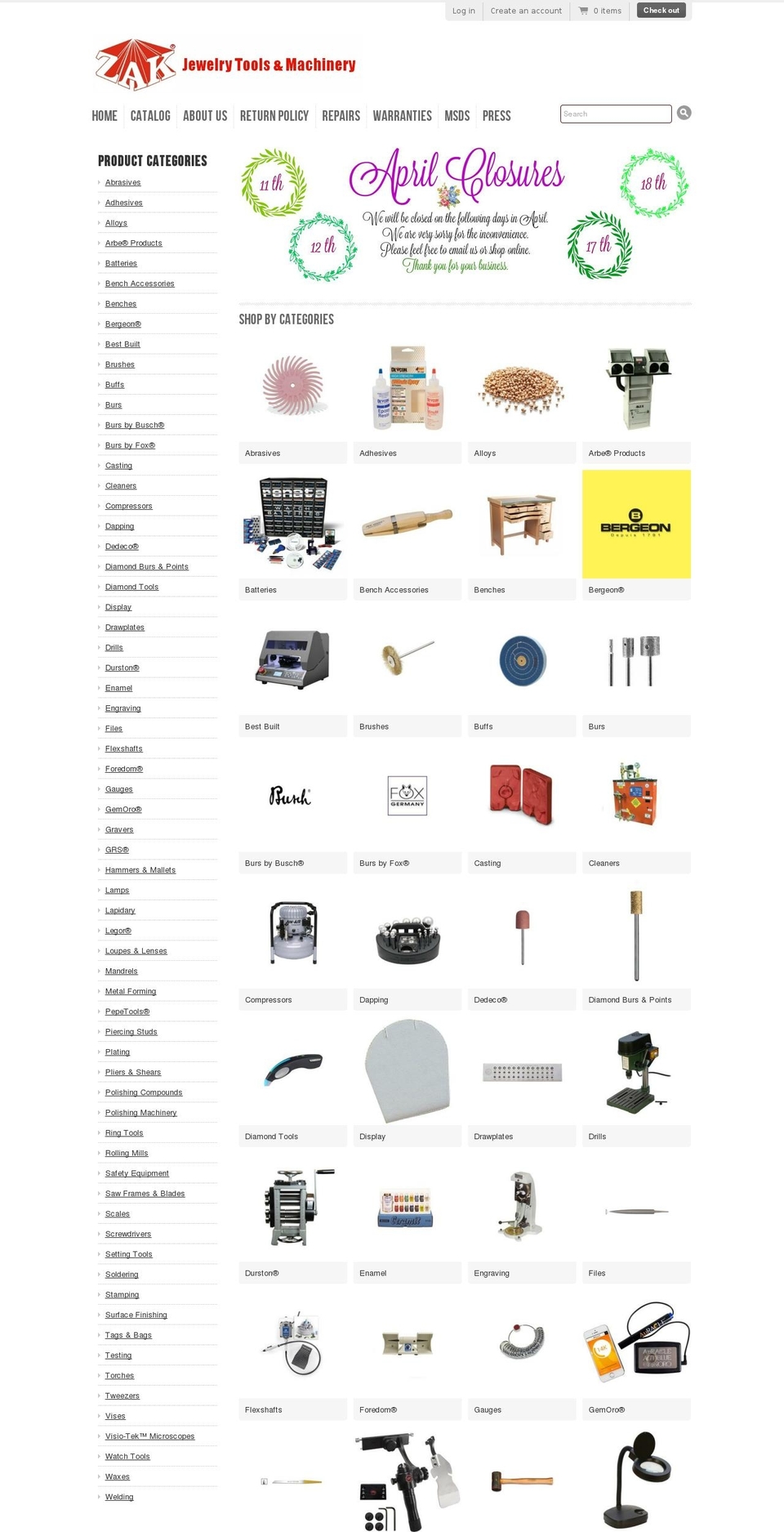 zaktools.com shopify website screenshot