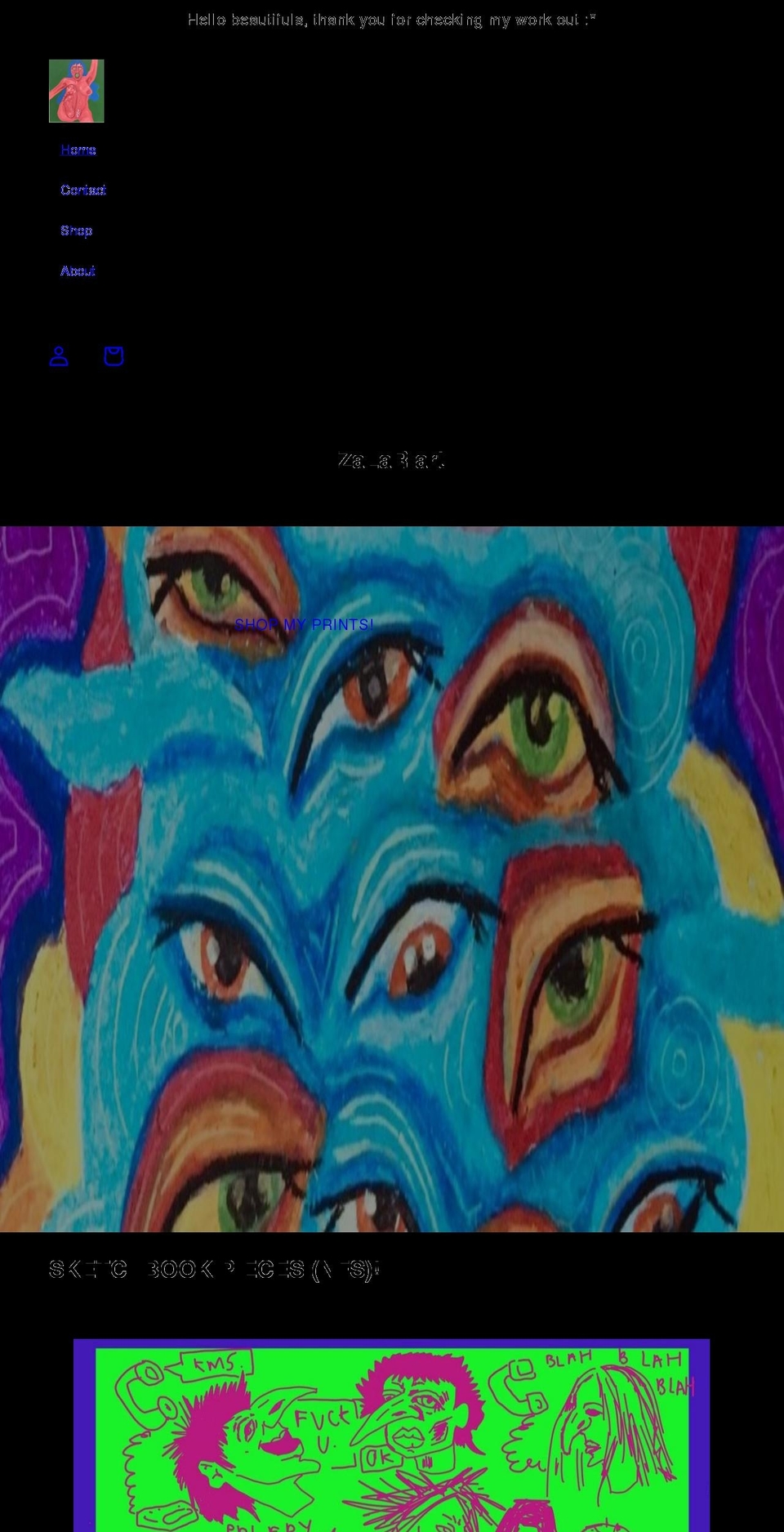 zalarart.com shopify website screenshot