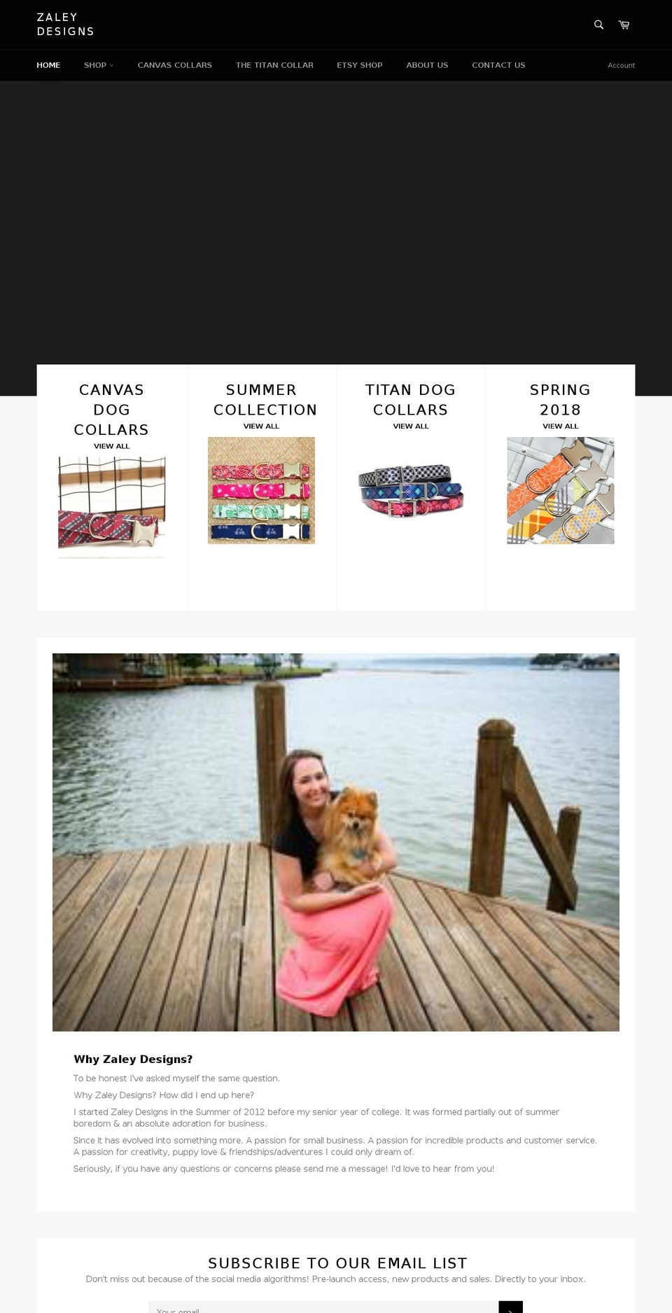 zaleydesigns.com shopify website screenshot
