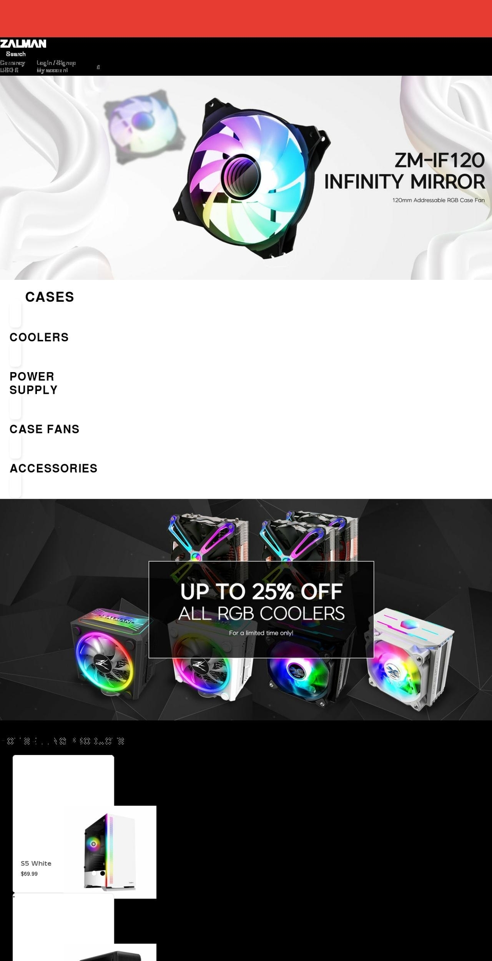 zalmanoutlet.com — Shopify storefront screenshot