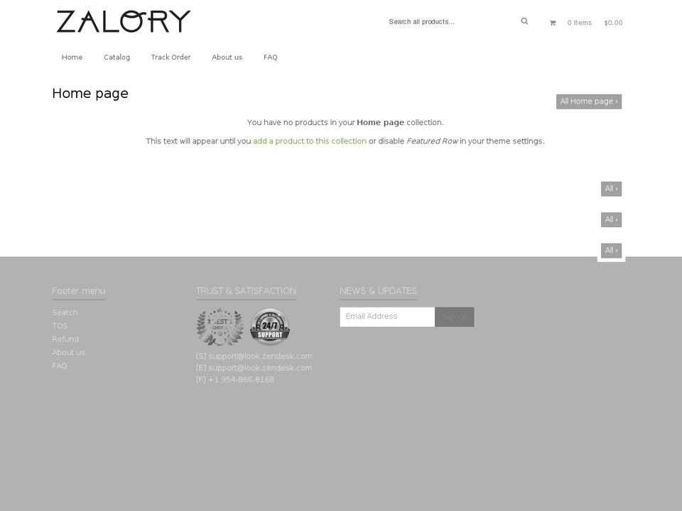 zalory.com shopify website screenshot