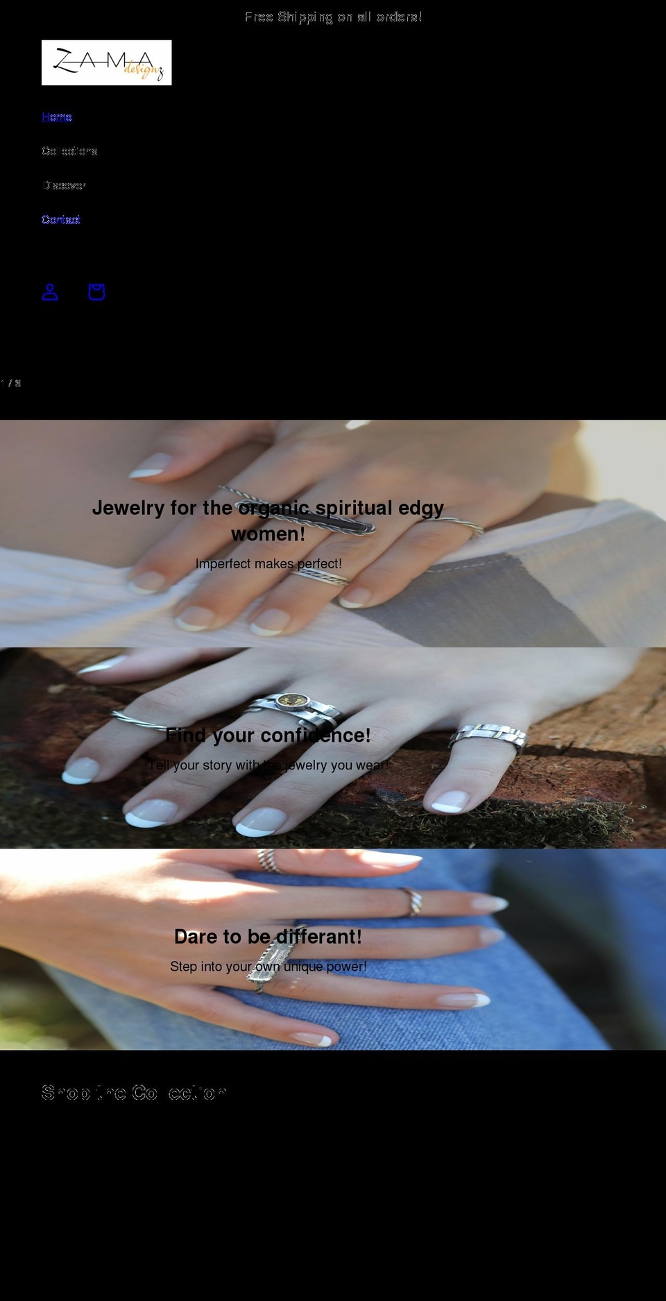 zamadesignz.com shopify website screenshot