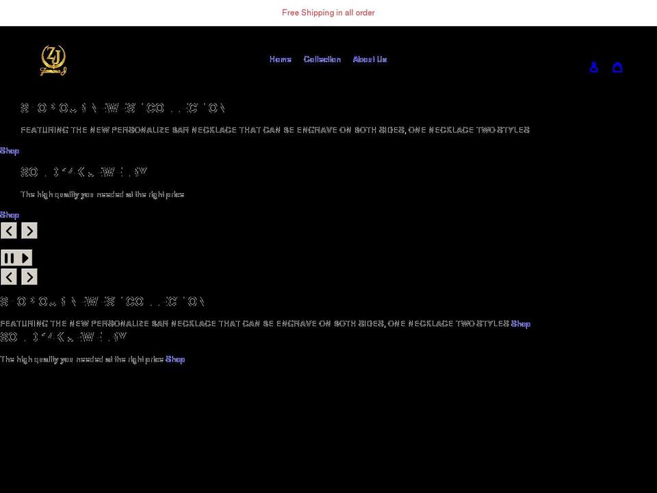 zamarajewelry.com shopify website screenshot