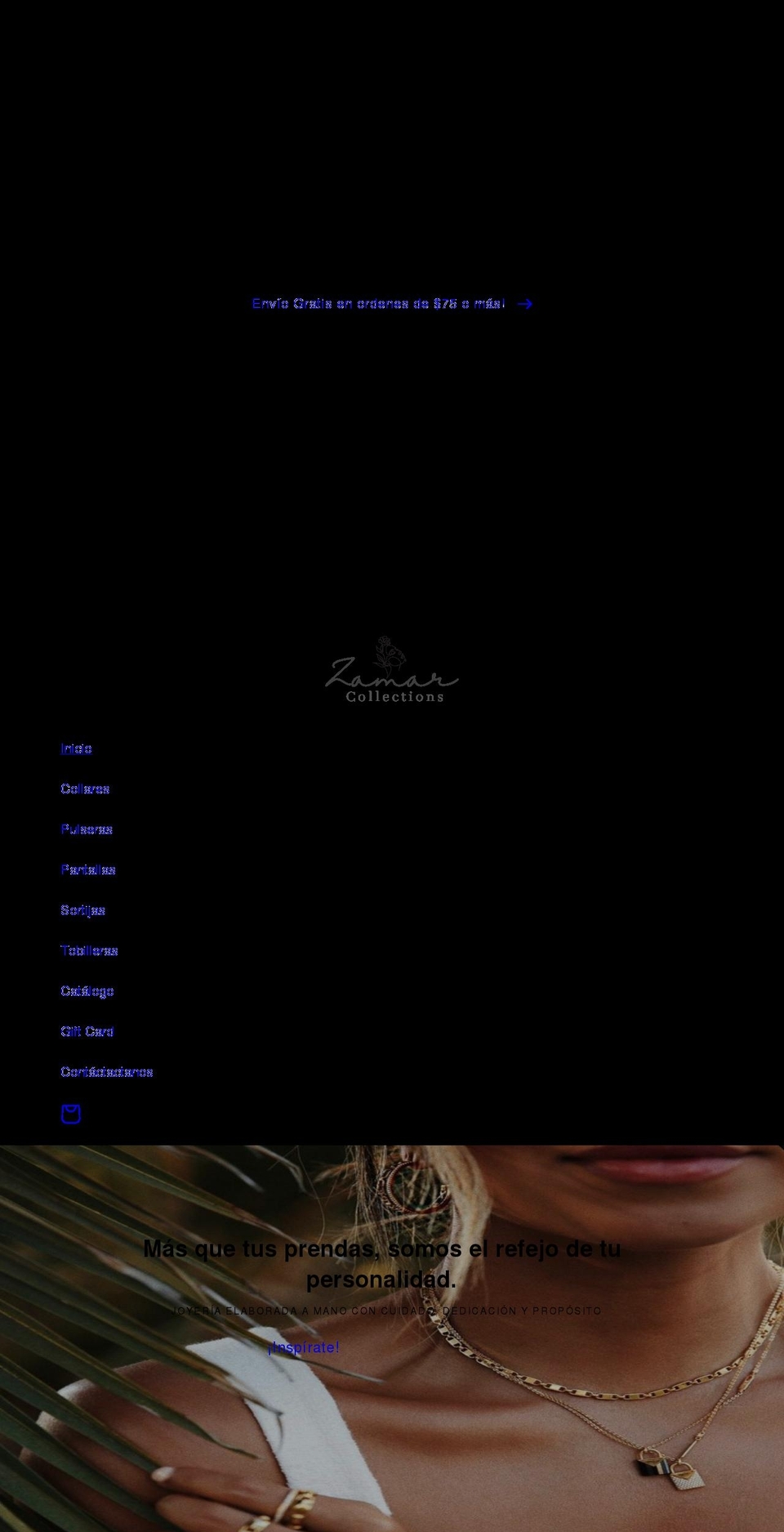 zamarcollections.com shopify website screenshot