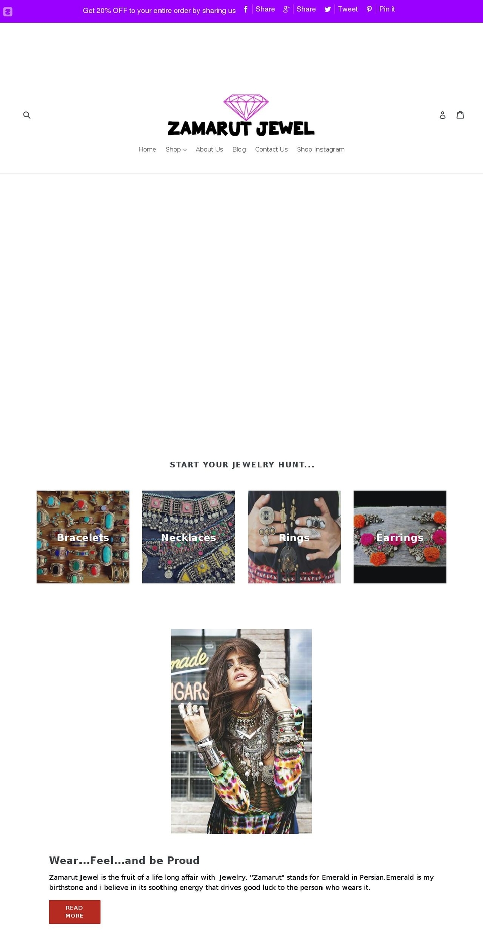 zamarutjewel.net shopify website screenshot