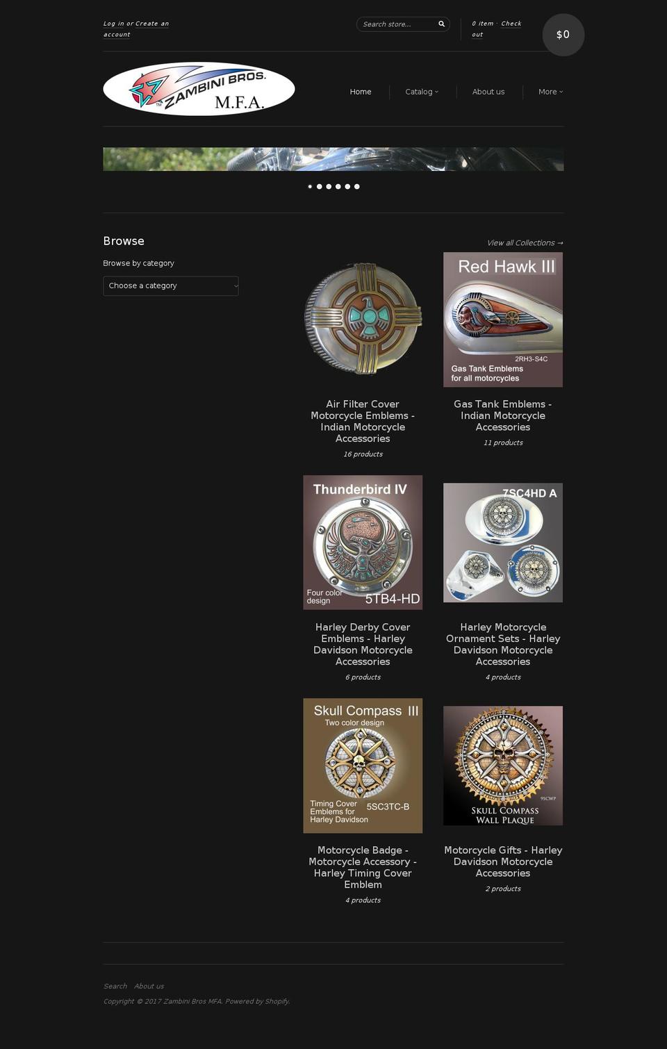 zambinibrosmfa.com shopify website screenshot