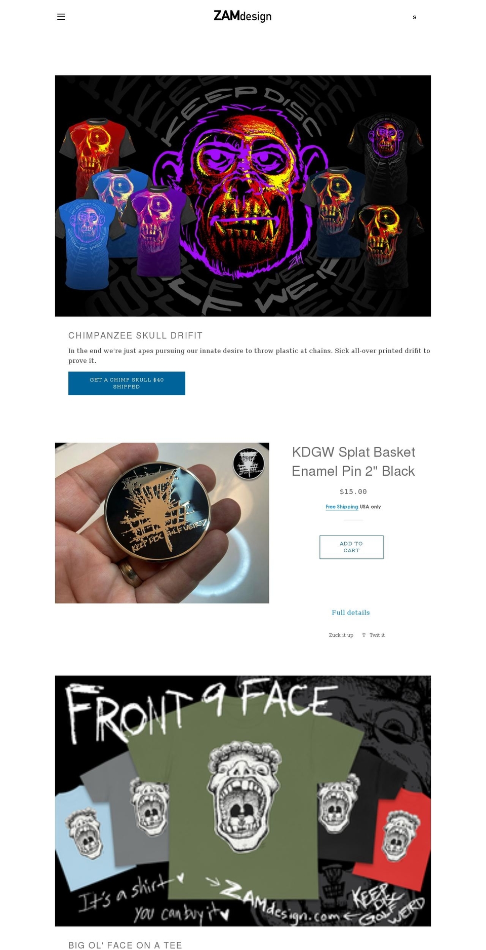 zamdesign.com shopify website screenshot