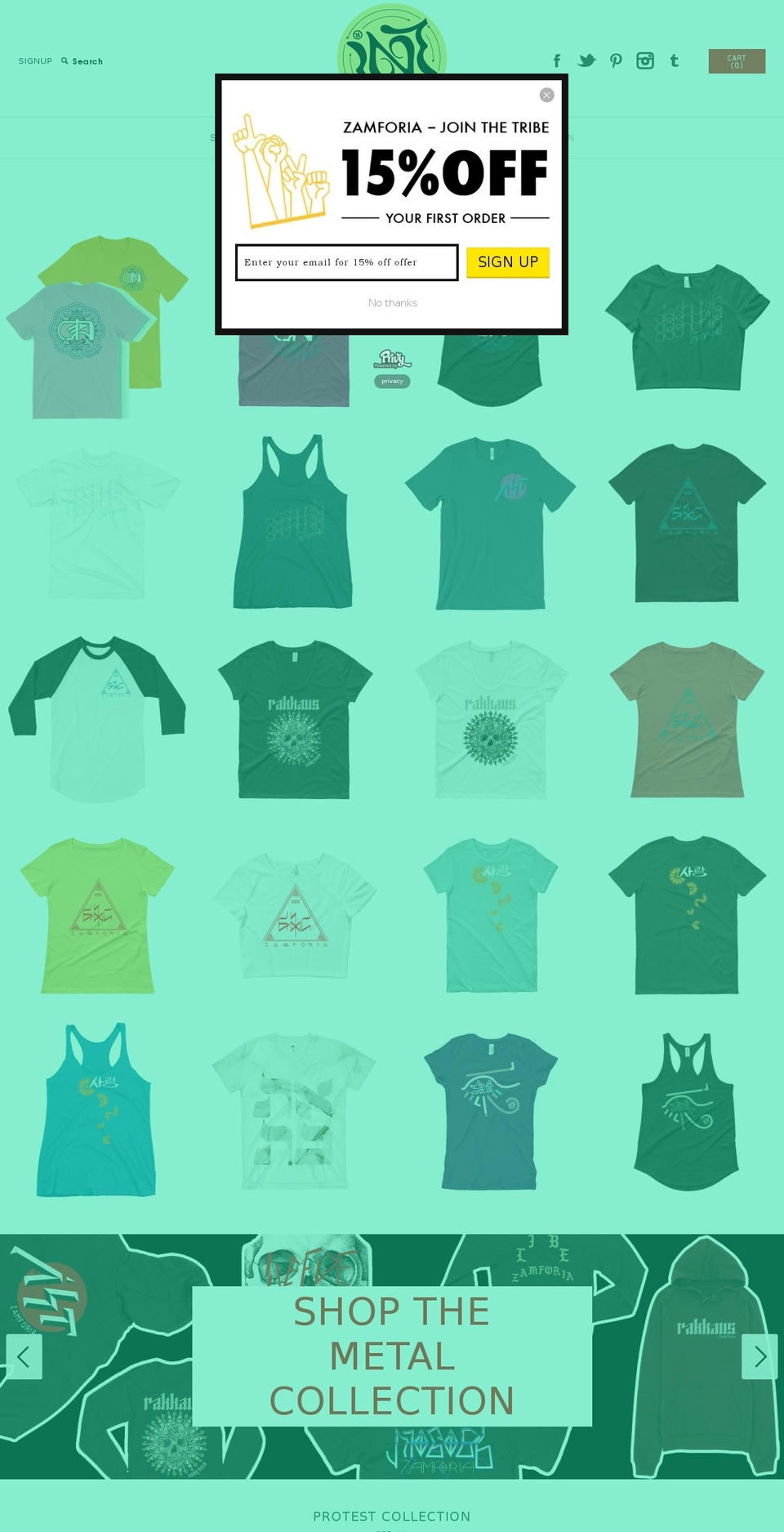 zamforia.com shopify website screenshot