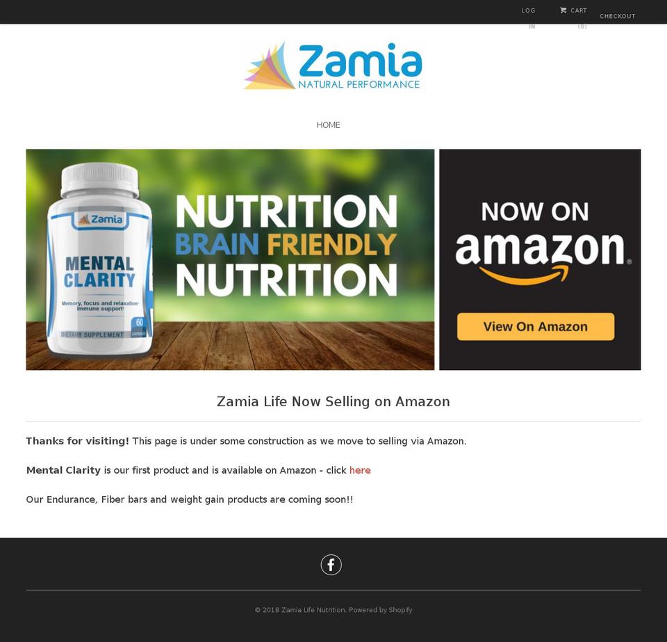 zamialife.com shopify website screenshot