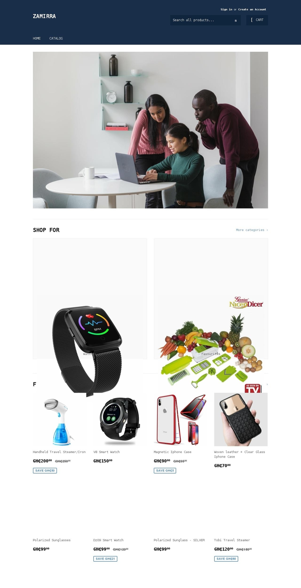 zamirra.com — Shopify storefront screenshot